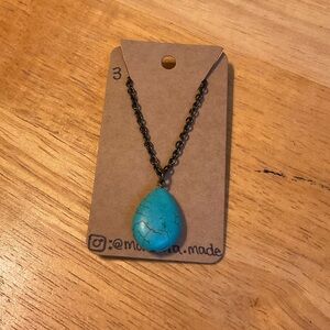 Handcrafted Turquoise Teardrop Necklace
